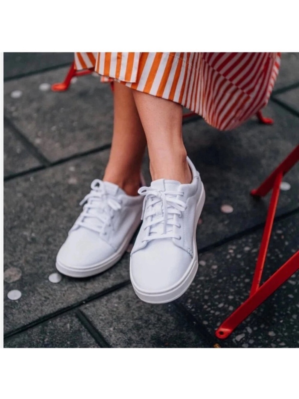 OluKai Pehuea Leather Sneakers white NEW 8.5